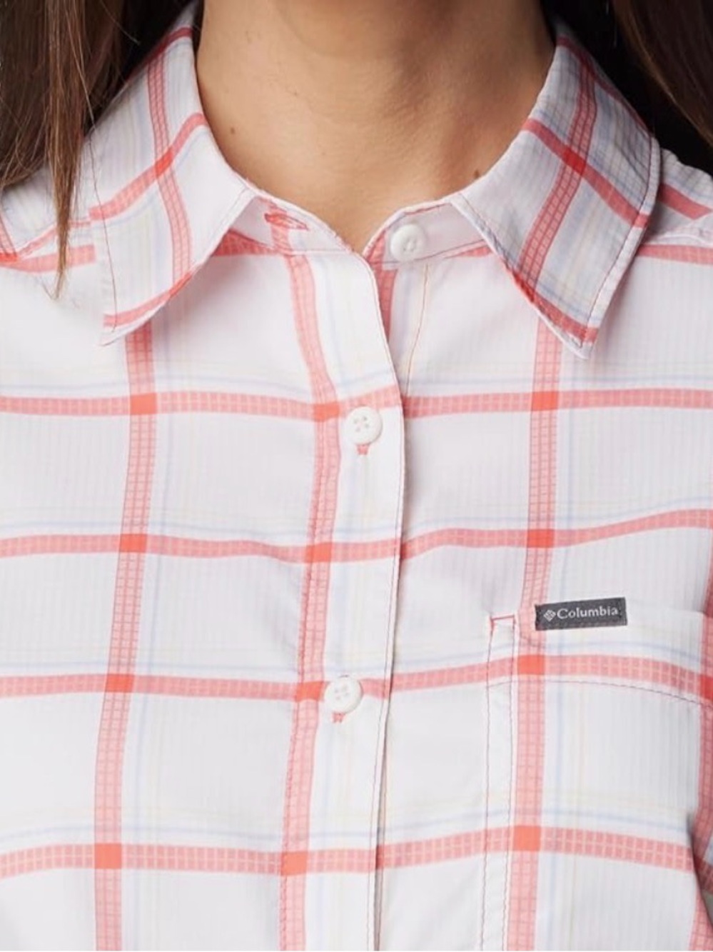 NWT, Columbia Plaid Anytime Lite Button-Down Sleeveless Collared Utility Shirt.